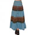 Boho Patchwork Skirt in light blue