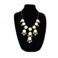 Bubble Bib Necklace in Creme