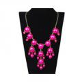 Bubble Bib Necklace in Pearl Hot Pink