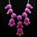 Bubble Bib Necklace in Pink