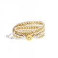 Chan Luu White Chain and Leather Wrap Bracelet