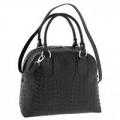 Classe Regina Black Croc Embossed Tote