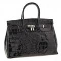 Classe Regina Dark Brown Croc Embossed Satchel