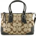 Coach Hampton Khaki/Black Signature Satchel