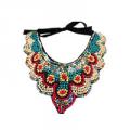 Colorful Wood Bead Bib Necklace