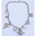 Couture Style Charm Necklace Silver