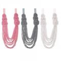 ZAD Crochet Flower & Ribbon Graduating Strand Necklace
