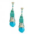 Danielle Stevens Beaded Blue Glass Drop Earrings
