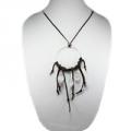 Hippie Chic Trendy Dream Hoop Necklace with clear nuggets