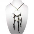 Hippie Chic Trendy Dream Hoop Necklace with white nuggets