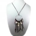 Hippie Chic Trendy Dream Hoop Necklace with 4 white nuggets