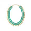 Green Ribbon Link Statement Necklace