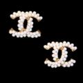 DC Gold-Tone White Bead Earrings