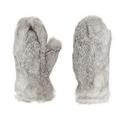 Hat Attack Rabbit Fur Mittens in Grey
