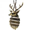 Hinged Deer Pendant Necklace In Copper