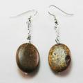 Hippie Chic Trendy Brown Wire Drop Earrings