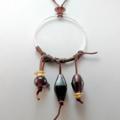 Hippie Chic Trendy Dream Hoop Necklace with purple nuggets