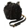 JUICY COUTURE Pouchette Black Chiffon Bag 