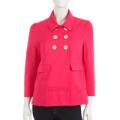 JUICY COUTURE Double-Breasted Twill Jacket, Neon Flash