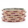 JUILLET ONE THREE Hot Pink Multi Colored Bangles