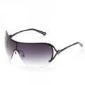 KENNETH COLE NEW YORK Rimless Shield Sunglasses (Black)