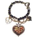 Vintage Leopard Heart Peace Bracelet