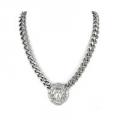 Lion Head Silver Pendant Necklace