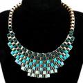 Monique Blue and Green Ribbon Necklace