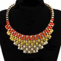 Monique Orange and Yellow Ribbon Necklace