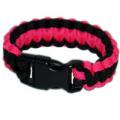 Paracord Survival Rescue Bracelet (Neon Pink Black)