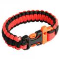 Paracord Survival Rescue Bracelet with Whistle Buckle (Orange Black)