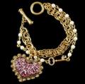 Pink Leopard Heart Bracelet