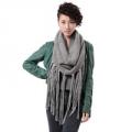 Dark Grey Pullover Tassel Fringe Scarf