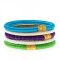 ROSENA SAMMI Green/Purple/Turquoise  Set of Five Bangles