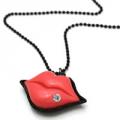 Pink Lips Rhinestone Necklace