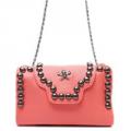 Pink Rivets and Skull Shoulder Chain Bag