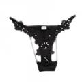 Sexy Black Lace Crystal Thong