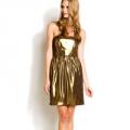 Shoshanna Gold Strapless Dress