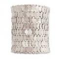 ZAD Silver Metal 8 Line Wide Disk Cuff Bracelet