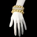 Square Paved Gold Bangle Bracelet Set
