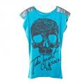 Teal Long Skull Top