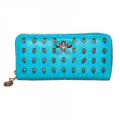 Teal Skull Studded Wallet