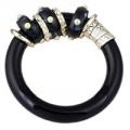 Tibet Black Chunky Bangle Bracelet