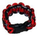 Paracord Style Titanium Bracelet - Black/Red