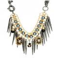 Trendy Premium 2 Spider Jewel & Spike Necklace