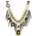 Trendy Premium 3 Spider Jewel & Spike Necklace