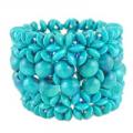 Trendy Turquoise Wooden Stretch Bracelet 