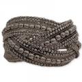 ZAD Braided Bead Cuff Bracelet In Black