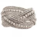 ZAD Braided Bead Cuff Bracelet In Silver