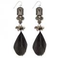 ZAD Crystal, Feather & Bead Dangle Earrings